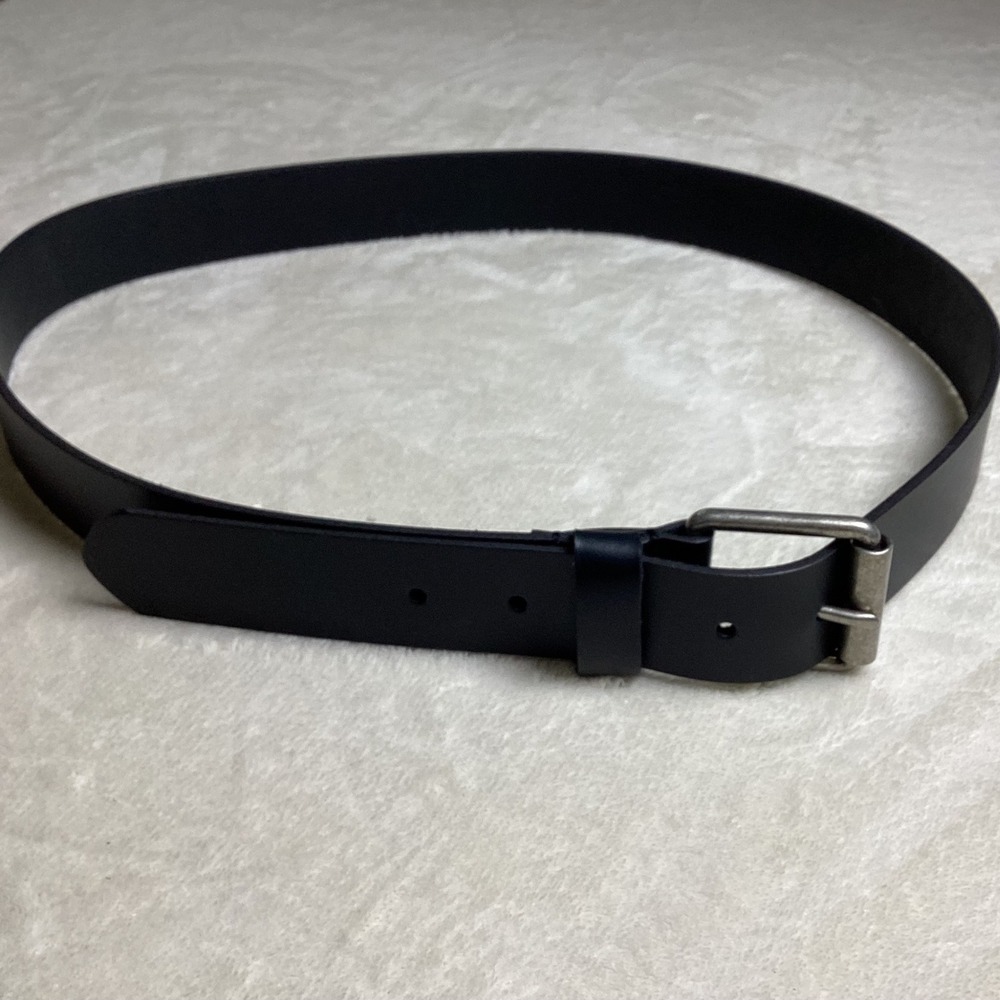 Mens Black Genuine Leather Belt Size 38 Silver Roller Buckle GM18BL016 India‎